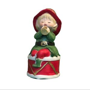 Vintage Jasco Merri-Bells Little Drummer Boy Christmas Bisque Bell Figurine